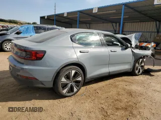 2023 Polestar 2 with VIN YSMED3KA8PL115458, listed as a Copart auction lot 74983694 with 0 mi miles and Salvage Title. Bid and sale history available at carsss.com. Image 3.