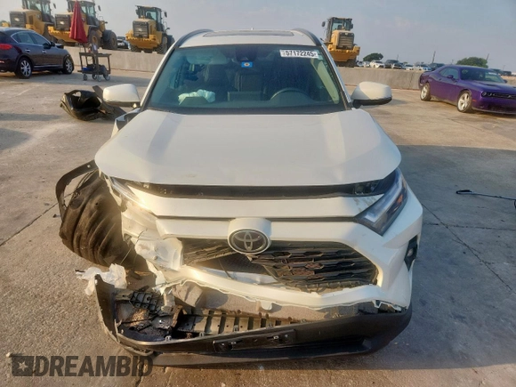 2022 Toyota RAV4 XLE Premium with VIN 2T3A1RFV7NW267132, listed as a Copart auction lot 57172245 with 21,350 mi miles and Salvage title. Bid and sale history available at DreamBid. Image 5.