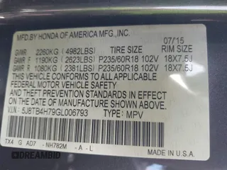 2016 Acura RDX Advance Pkg with VIN 5J8TB4H79GL006793, listed as a IAAI auction lot 41653032 with 111,488 mi miles. Bid and sale history available at carsss.com. Image 9.