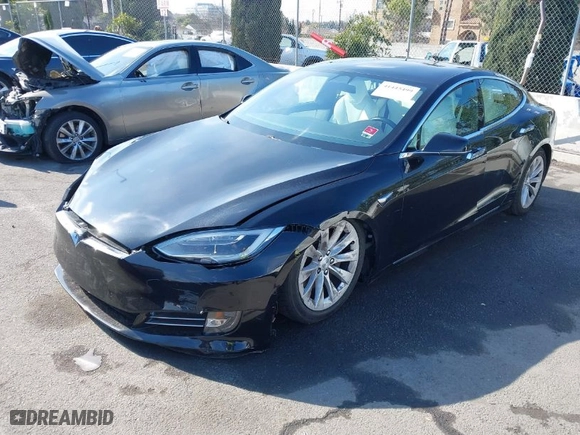 2017 Tesla Model S 100D with VIN 5YJSA1E29HF230705, listed as a IAAI auction lot 41445499 with 45,091 mi miles. Bid and sale history available at carsss.com. Image 6.
