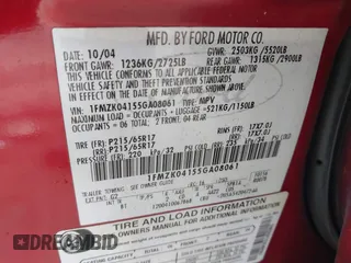 2005 Ford Freestyle SE with VIN 1FMZK04155GA08061, listed as a IAAI auction lot 41505123 with 223,524 mi miles. Bid and sale history available at carsss.com. Image 9.