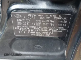 2004 Hyundai Sonata GLS with VIN KMHWF35H24A919664, listed as a IAAI auction lot 41721526 with 99,830 mi miles and . Bid and sale history available at DreamBid. Image 9.