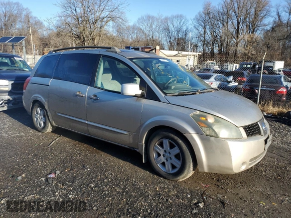 2005 Nissan Quest SL with VIN 5N1BV28U75N106612, listed as a Copart auction lot 86821104 with 0 mi miles and Salvage Title. Bid and sale history available at carsss.com. Image 4.