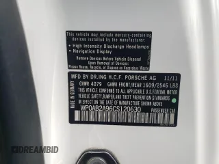 2012 Porsche 911 991 Carrera S z VIN WP0AB2A96CS120630, wystawiony jako Copart lot #54743675 z przebiegiem 41 635 mil mil oraz Szkoda całkowita • Salvage title. Historia ofert i sprzedaży dostępna na DreamBid. Obrazek 12.
