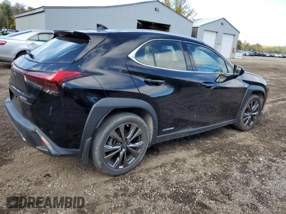 2020 Lexus UX 250h F Sport with VIN JTHR9JBHXL2030961, listed as a Copart auction lot 75647794 with 37,711 mi miles and Clean title. Bid and sale history available at DreamBid. Image 3.