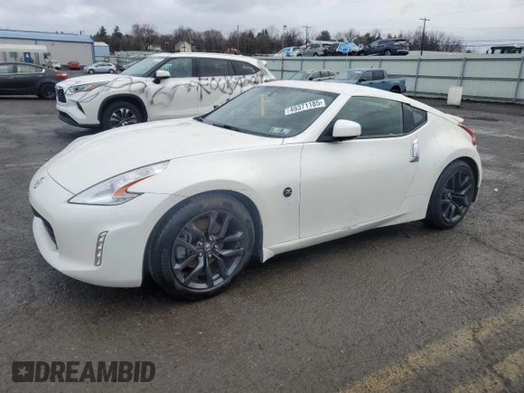 2015 Nissan 370Z with VIN JN1AZ4EH2FM440869, listed as a Copart auction lot 49371185 with 0 mi miles and Salvage Title. Bid and sale history available at carsss.com. Image 1.
