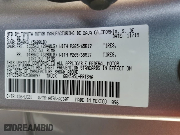 2020 Toyota Tacoma SR5 z VIN 3TMCZ5AN7LM308097, wystawiony jako Copart lot #48548315 z przebiegiem 83 628 mil mil oraz Szkoda całkowita • Salvage title. Historia ofert i sprzedaży dostępna na DreamBid. Obrazek 14.