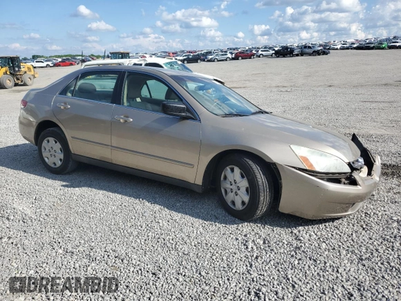 2003 Honda Accord LX with VIN 1HGCM56303A145989, listed as a Copart auction lot 56981815 with 67,652 mi miles and Salvage title. Bid and sale history available at DreamBid. Image 4.