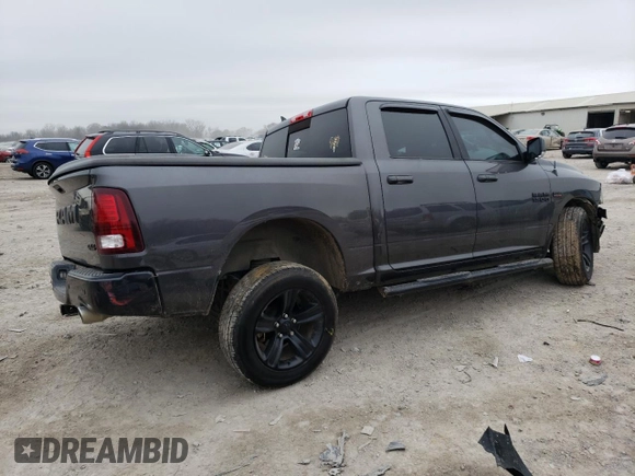 2018 Ram 1500 Night with VIN 1C6RR7MT5JS152010, listed as a Copart auction lot 44012985 with 86,375 mi miles and Salvage Title. Bid and sale history available at carsss.com. Image 3.