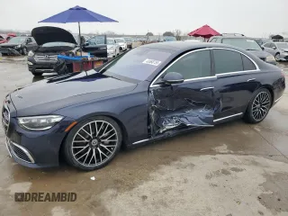 2022 Mercedes-Benz S S 580 with VIN W1K6G7GB0NA098220, listed as a Copart auction lot 46856815 with 23,581 mi miles and Salvage Title. Bid and sale history available at carsss.com. Image 1.