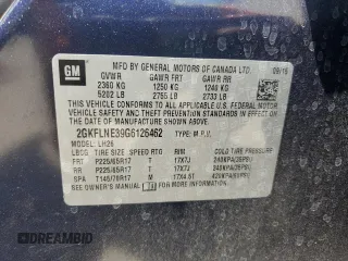2016 GMC Terrain SLE z VIN 2GKFLNE39G6126462, wystawiony jako Copart lot #52519605 z przebiegiem 91 626 mil mil oraz Szkoda całkowita • Salvage title. Historia ofert i sprzedaży dostępna na DreamBid. Obrazek 13.