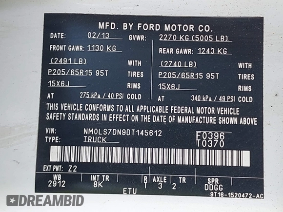 2013 Ford Transit Connect XLT с VIN NM0LS7DN9DT145612, выставлен на аукционе IAAI как лот 42186426 с пробегом 143 239 миль миль и . История ставок и продаж доступна на DreamBid. Изображение 9.