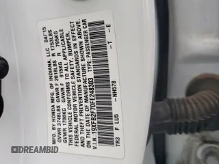 2015 Honda Civic SE z VIN 19XFB2F70FE248303, wystawiony jako Copart lot #59338575 z przebiegiem 134 370 mil mil oraz Szkoda całkowita • Salvage title. Historia ofert i sprzedaży dostępna na DreamBid. Obrazek 12.