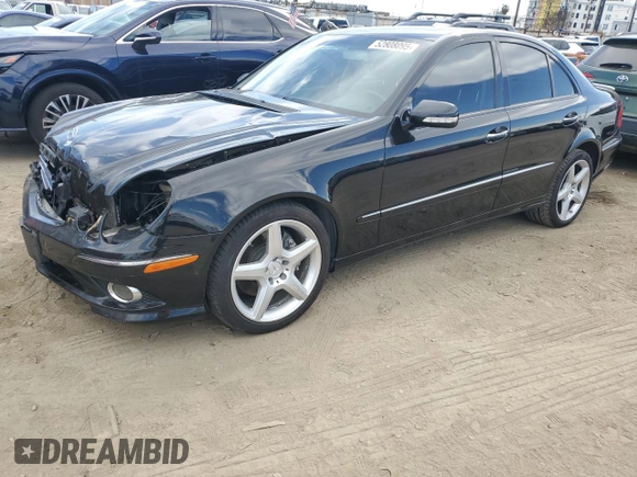 2008 Mercedes-Benz E-Class Sport 5.5L with VIN WDBUF72X48B328801, listed as a Copart auction lot 52808095 with 91,850 mi miles and Salvage Title. Bid and sale history available at carsss.com. Image 1.