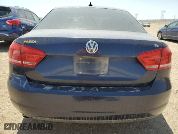 2012 Volkswagen Passat SE with VIN 1VWBP7A3XCC065461, listed as a Copart auction lot 61854385 with 214,225 mi miles and Salvage title. Bid and sale history available at DreamBid. Image 6.
