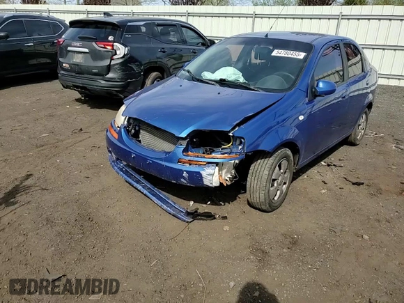 2006 Chevrolet Aveo LS with VIN KL1TD56696B575499, listed as a Copart auction lot 54780455 with 125,167 mi miles and Salvage title. Bid and sale history available at DreamBid. Image 13.