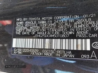 2021 Lexus RC 350 F Sport z VIN JTHGZ5DCXM5010807, wystawiony jako IAAI lot #42104271 z przebiegiem 46 540 mil mil oraz . Historia ofert i sprzedaży dostępna na DreamBid. Obrazek 9.