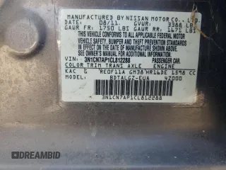 2012 Nissan Versa SV with VIN 3N1CN7AP1CL812288, listed as a Copart auction lot 63996355 with 128,229 mi miles and Clean title. Bid and sale history available at DreamBid. Image 12.