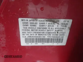 2016 Honda Fit LX z VIN JHMGK5H58GS011783, wystawiony jako IAAI lot #42194425 z przebiegiem Nie podano mil oraz . Historia ofert i sprzedaży dostępna na DreamBid. Obrazek 9.