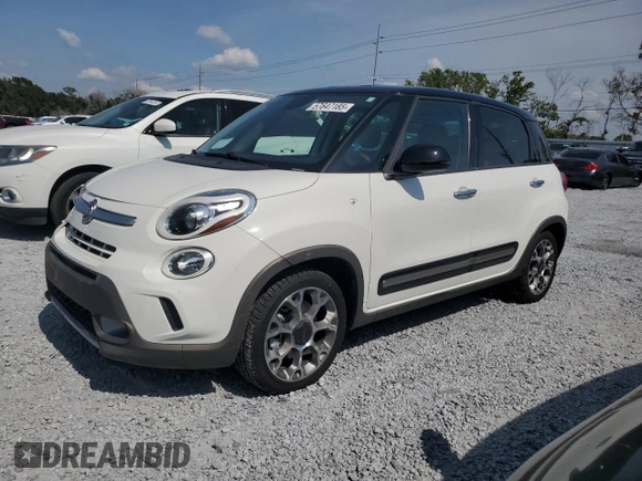 2014 FIAT 500L Trekking with VIN ZFBCFADH9EZ015734, listed as a Copart auction lot 57647185 with 67,302 mi miles and Salvage title. Bid and sale history available at DreamBid. Image 1.