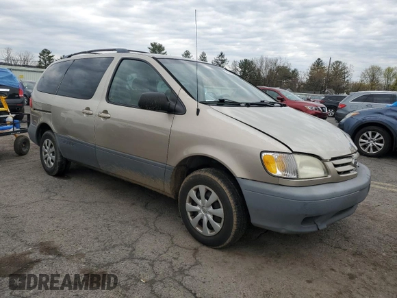 2002 Toyota Sienna LE with VIN 4T3ZF13C62U431734, listed as a Copart auction lot 52845395 with 189,088 mi miles and Salvage Title. Bid and sale history available at carsss.com. Image 4.