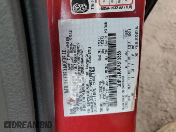 2012 Lincoln MKZ z VIN 3LNHL2JC4CR815865, wystawiony jako Copart lot #58400545 z przebiegiem 89 795 mil mil oraz Szkoda całkowita • Salvage title. Historia ofert i sprzedaży dostępna na DreamBid. Obrazek 13.