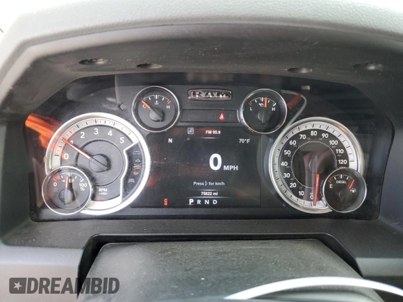 2017 Ram 1500 Big Horn with VIN 1C6RR7LM8HS872244, listed as a Copart auction lot 53656155 with 75,822 mi miles and Salvage Title. Bid and sale history available at carsss.com. Image 9.