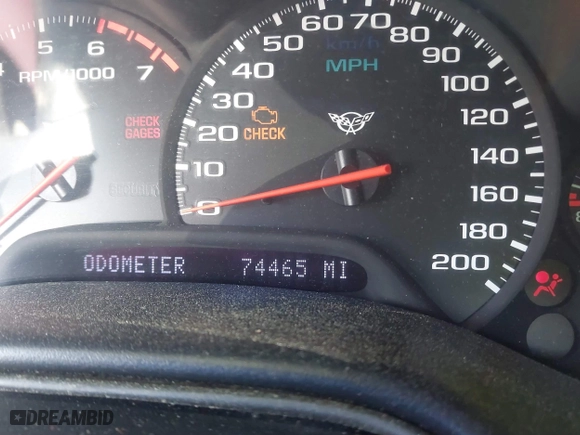 2000 Chevrolet Corvette with VIN 1G1YY32G3Y5104495, listed as a IAAI auction lot 41877219 with 74,465 mi miles. Bid and sale history available at carsss.com. Image 15.
