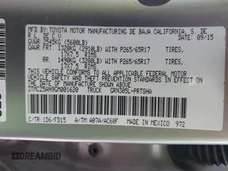 2016 Toyota Tacoma SR with VIN 3TMCZ5AN9GM001620, listed as a IAAI auction lot 41902924 with 117,462 mi miles. Bid and sale history available at carsss.com. Image 9.