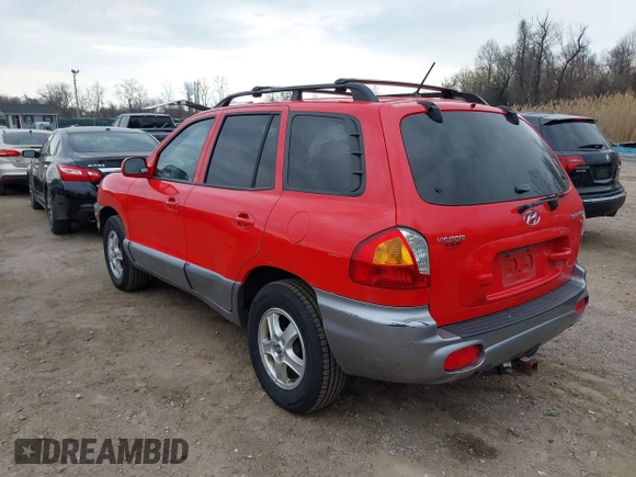2004 Hyundai Santa Fe GLS with VIN KM8SC13D24U724643, listed as a IAAI auction lot 41908475 with 82,656 mi miles. Bid and sale history available at carsss.com. Image 3.