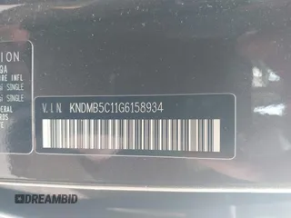 2016 Kia Sedona LX with VIN KNDMB5C11G6158934, listed as a IAAI auction lot 41908323 with 105,888 mi miles and . Bid and sale history available at carsss.com. Image 9.