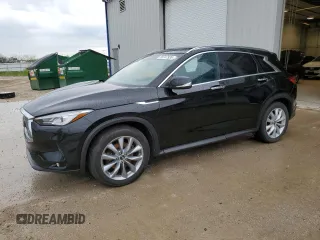 2019 Infiniti QX50 Luxe with VIN 3PCAJ5M30KF111347, listed as a Copart auction lot 58747935 with 96,765 mi miles and Salvage title. Bid and sale history available at DreamBid. Image 1.