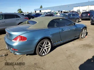 2004 BMW 6 Series 645Ci with VIN WBAEK73414B321348, listed as a Copart auction lot 75746084 with 0 mi miles and Clean Title. Bid and sale history available at carsss.com. Image 3.