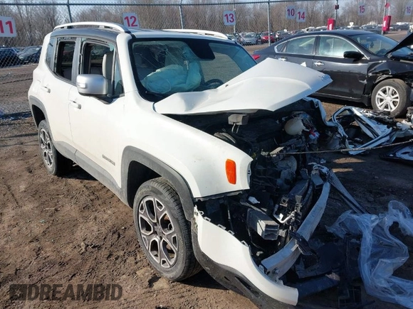 2015 Jeep Renegade Limited with VIN ZACCJBDT0FPB60568, listed as a IAAI auction lot 41782508 with 130,234 mi miles and . Bid and sale history available at DreamBid. Image 1.