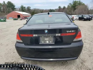 2004 BMW 7 Series 745i with VIN WBAGL63404DP71724, listed as a Copart auction lot 52178015 with Not Provided miles and Clean Title. Bid and sale history available at DreamBid. Image 6.
