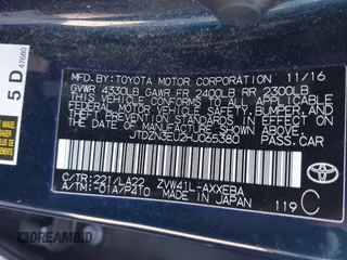 2017 Toyota Prius Two z VIN JTDZN3EU2HJ065380, wystawiony jako IAAI lot #42307177 z przebiegiem 220 294 mil mil oraz . Historia ofert i sprzedaży dostępna na DreamBid. Obrazek 9.