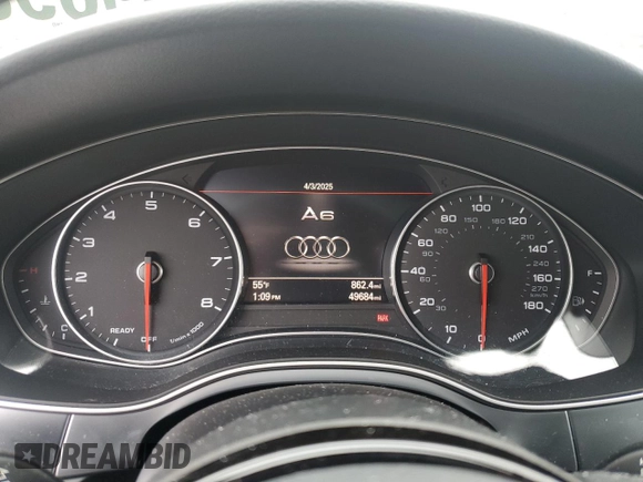 2017 Audi A6 Premium with VIN WAUF8AFC1HN070385, listed as a Copart auction lot 51769695 with 49,684 mi miles and Salvage Title. Bid and sale history available at carsss.com. Image 9.