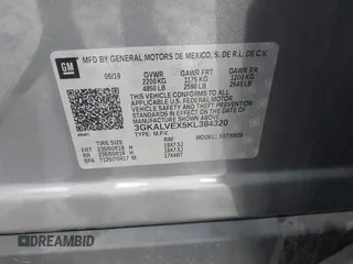 2019 GMC Terrain SLT with VIN 3GKALVEX5KL384320, listed as a IAAI auction lot 41891334 with 53,459 mi miles. Bid and sale history available at carsss.com. Image 9.