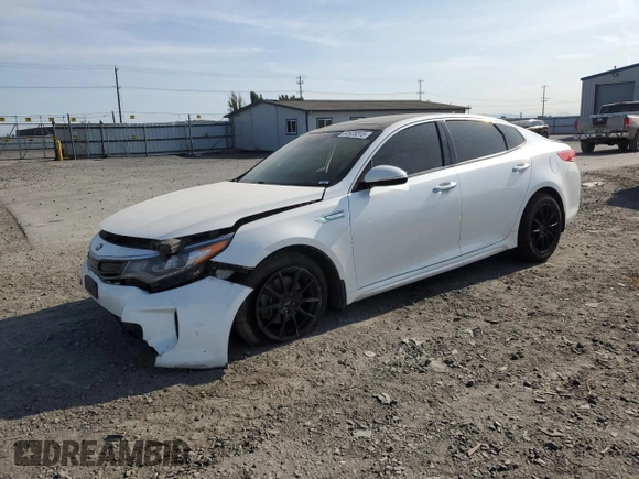 2017 Kia Optima EX z VIN KNAGU4LE9H5013620, wystawiony jako Copart lot #60928515 z przebiegiem 158 263 mil mil oraz Szkoda całkowita • Salvage title. Historia ofert i sprzedaży dostępna na DreamBid. Obrazek 1.