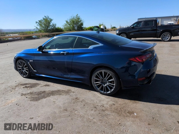2017 Infiniti Q60 Red Sport 400 with VIN JN1FV7EK7HM610385, listed as a Copart auction lot 57391125 with 72,219 mi miles and Clean title. Bid and sale history available at DreamBid. Image 2.