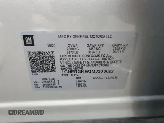 2021 Chevrolet Traverse LT Cloth with VIN 1GNERGKW1MJ103022, listed as a Copart auction lot 64139944 with 74,275 mi miles and Salvage Title. Bid and sale history available at carsss.com. Image 13.