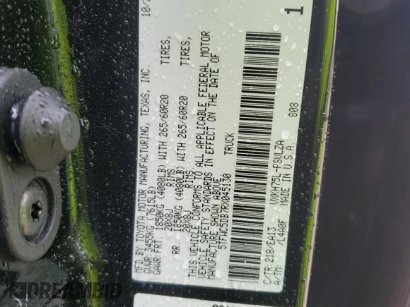 2024 Toyota Tundra Limited Hybrid z VIN 5TFWC5DB7RX045130, wystawiony jako Copart lot #50932715 z przebiegiem 17 046 mil mil oraz Szkoda całkowita • Salvage title. Historia ofert i sprzedaży dostępna na DreamBid. Obrazek 12.