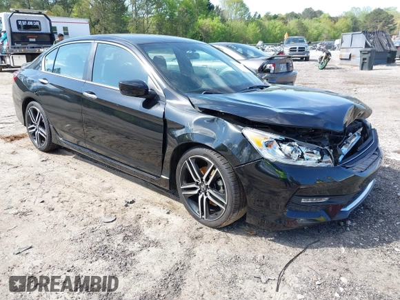 2016 Honda Accord Sport with VIN 1HGCR2F50GA086434, listed as a IAAI auction lot 42010233 with 126,597 mi miles and . Bid and sale history available at DreamBid. Image 1.