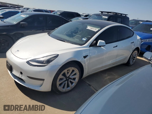 2023 Tesla Model 3 with VIN 5YJ3E1EA9PF510588, listed as a Copart auction lot 51860125 with Not provided miles and Clean title. Bid and sale history available at DreamBid. Image 1.
