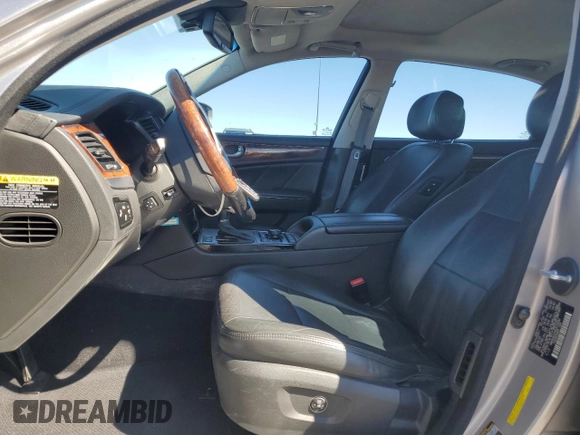 2014 Hyundai Equus Signature with VIN KMHGH4JHXEU076582, listed as a Copart auction lot 47231705 with 46,347 mi miles and Salvage Title. Bid and sale history available at DreamBid. Image 7.