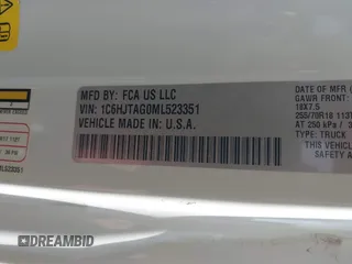 2021 Jeep Gladiator Willys с VIN 1C6HJTAG0ML523351, выставлен на аукционе IAAI как лот 42653040 с пробегом 38 912 миль миль и . История ставок и продаж доступна на DreamBid. Изображение 9.