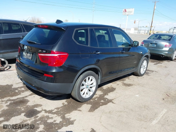 2013 BMW X3 xDrive28i with VIN 5UXWX9C51D0A28303, listed as a IAAI auction lot 41794983 with 98,123 mi miles. Bid and sale history available at carsss.com. Image 4.