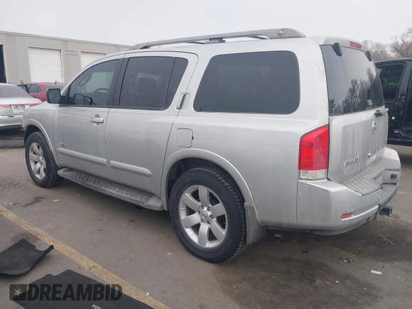 2008 Nissan Armada SE z VIN 5N1AA08C38N601641, wystawiony jako IAAI lot #41569296 z przebiegiem 223 865 mil mil oraz . Historia ofert i sprzedaży dostępna na DreamBid. Obrazek 3.