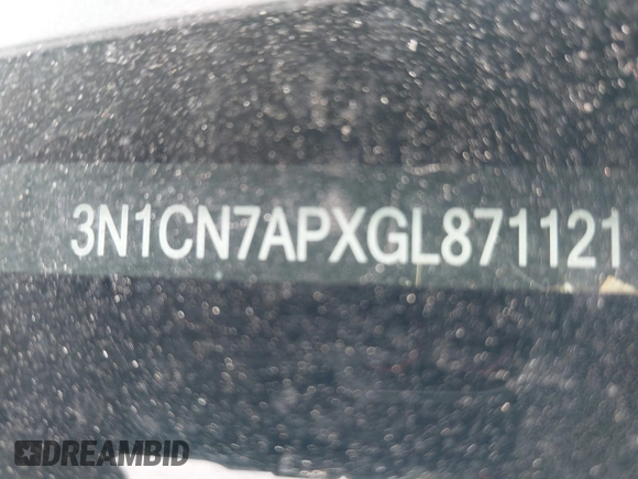 2016 Nissan Versa SV z VIN 3N1CN7APXGL871121, wystawiony jako IAAI lot #42304960 z przebiegiem 137 438 mil mil oraz . Historia ofert i sprzedaży dostępna na DreamBid. Obrazek 9.