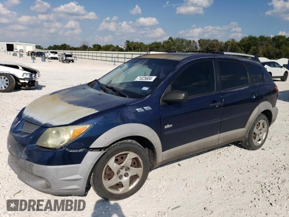 2003 Pontiac Vibe with VIN 5Y2SL62873Z436379, listed as a Copart auction lot 71825604 with 154,945 mi miles and Salvage Title. Bid and sale history available at carsss.com. Image 1.
